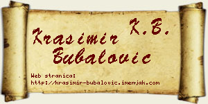 Krasimir Bubalović vizit kartica